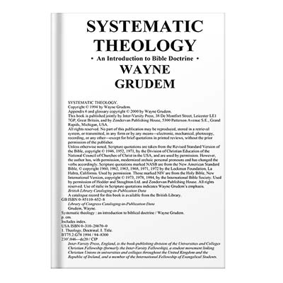 Systematic Theology An Introduction to Biblical Doctrine by Wayne Grudem
